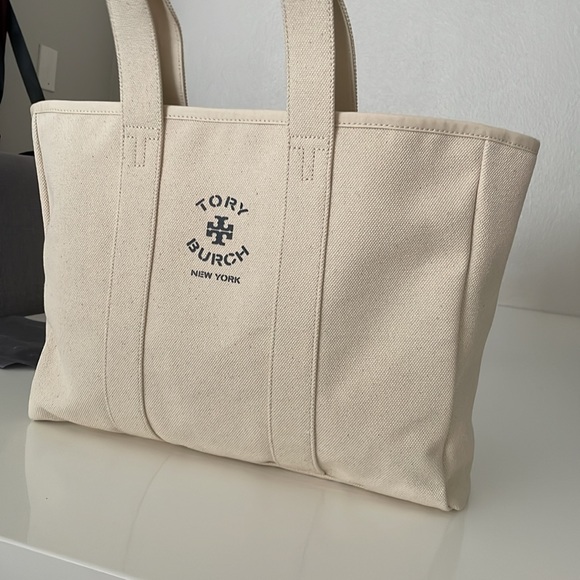 New✨authentic tory burch canvas tote shoulder bag - Picture 2 of 13